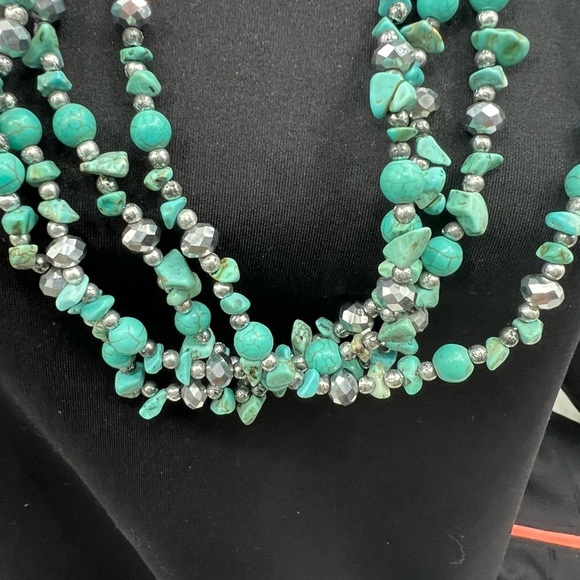 Semi precious gemstones necklace 4 strands - Picture 6 of 7